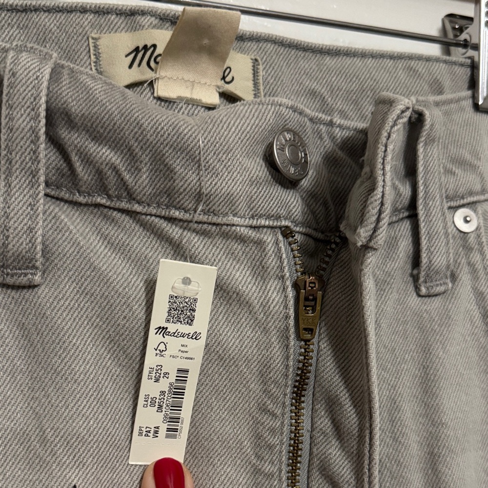 NWT Madewell Women's Straight Leg Jeans - Gray - Picture 6 of 7
